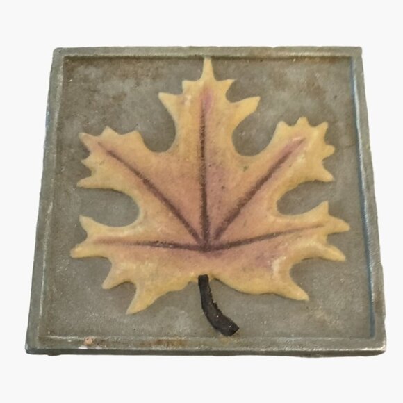 Autumn Leaf Design Coasters Trivet Maple Oak Elm 4x4 inch Set Of 3 - Picture 5 of 13